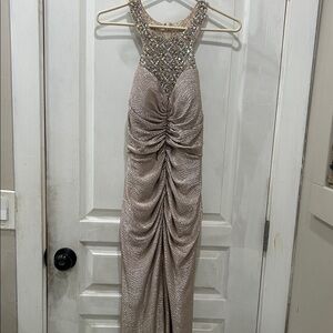 Camille La Vie Beaded Champagne Gown